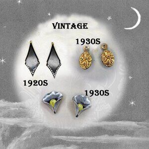 Vintage Earrings Components Pieces 20s & 30s